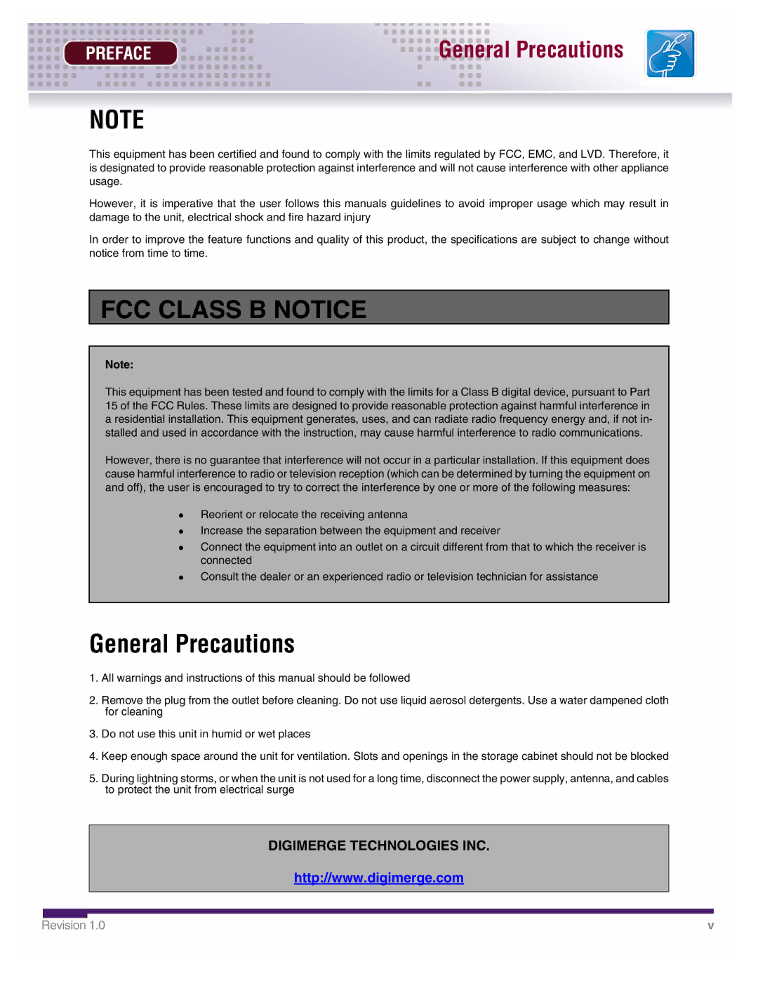 LOREX Technology DHU500 SERIES installation manual General Precautions 