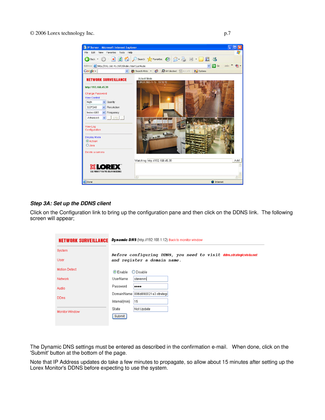 LOREX Technology Dlink DI-624 setup guide Set up the Ddns client 