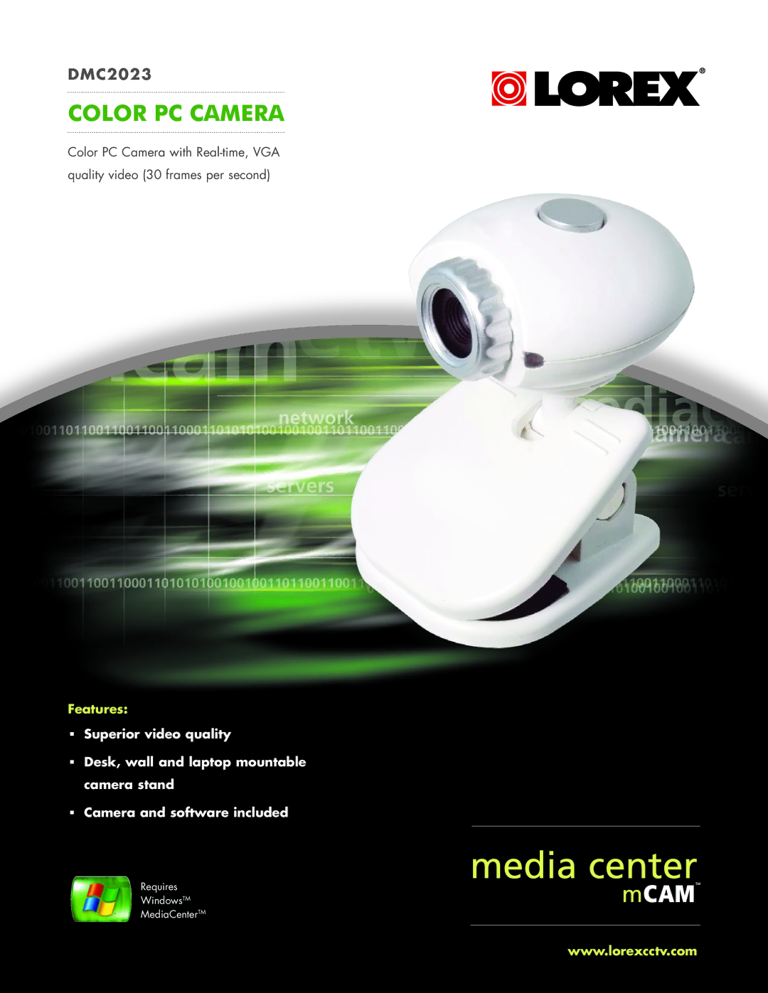 LOREX Technology DMC2023 manual Color PC Camera 