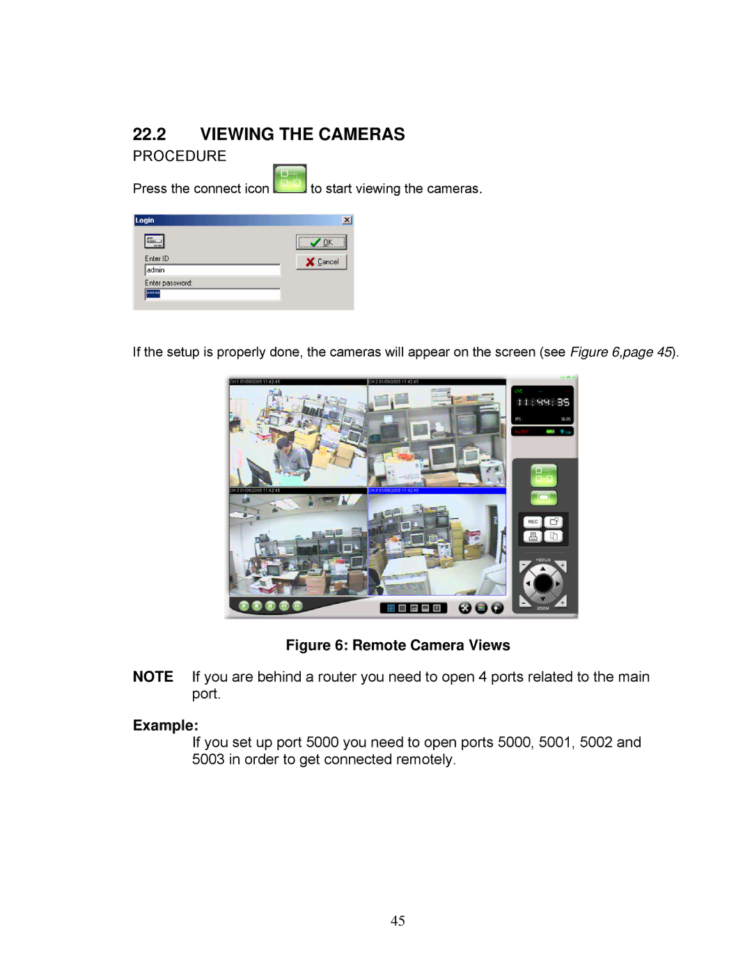 LOREX Technology DXR43000 Series instruction manual Viewing the Cameras, Remote Camera Views Example 