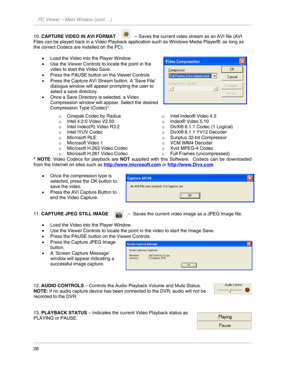 LOREX Technology L104V Series instruction manual Capture Jpeg Still Image 