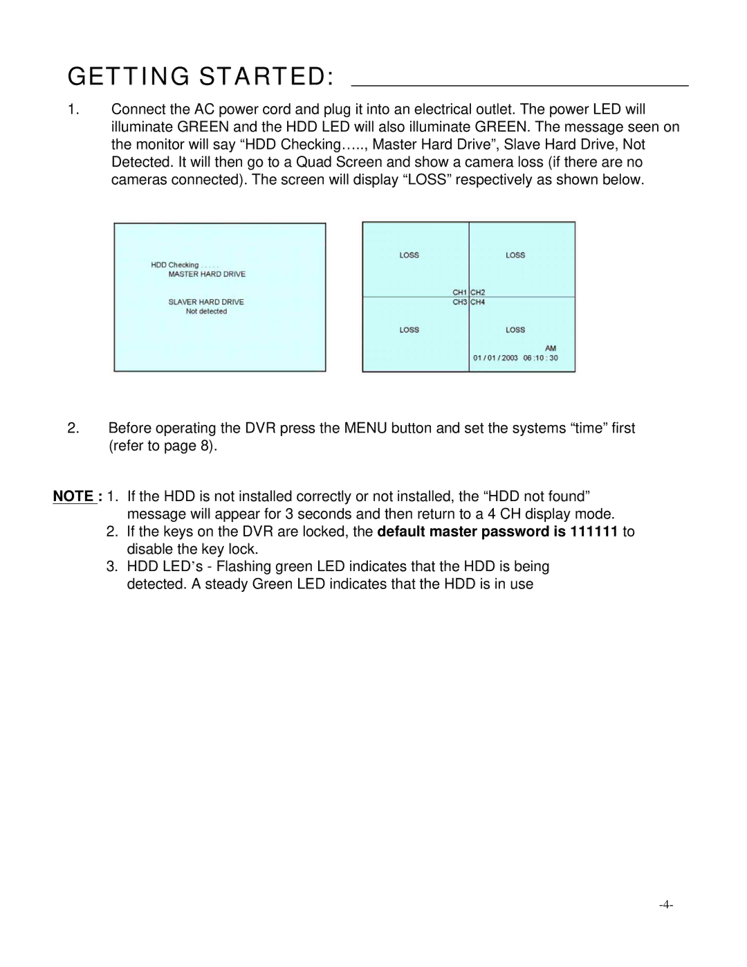 LOREX Technology L154-81 instruction manual Getting Started 