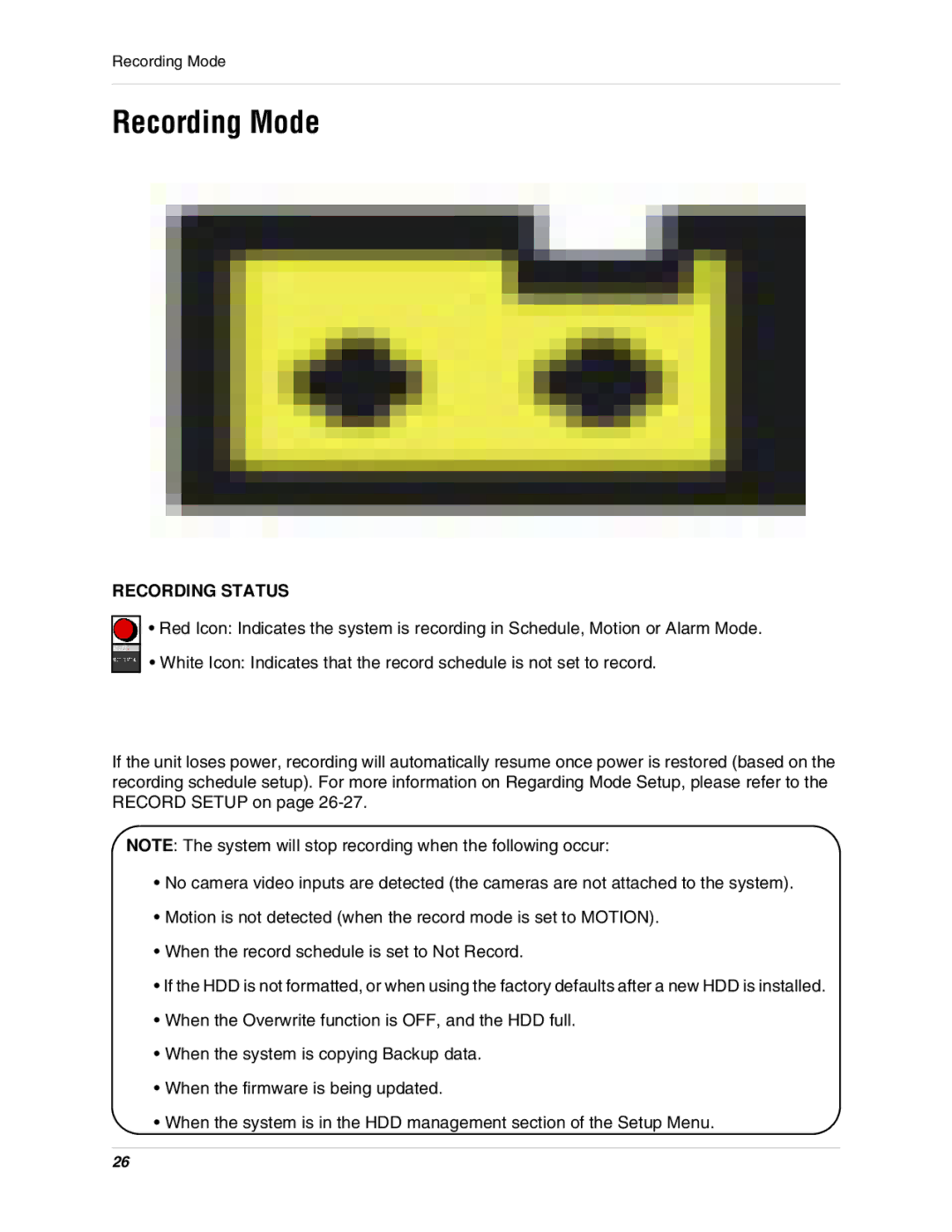 LOREX Technology L15D400 instruction manual Recording Status 