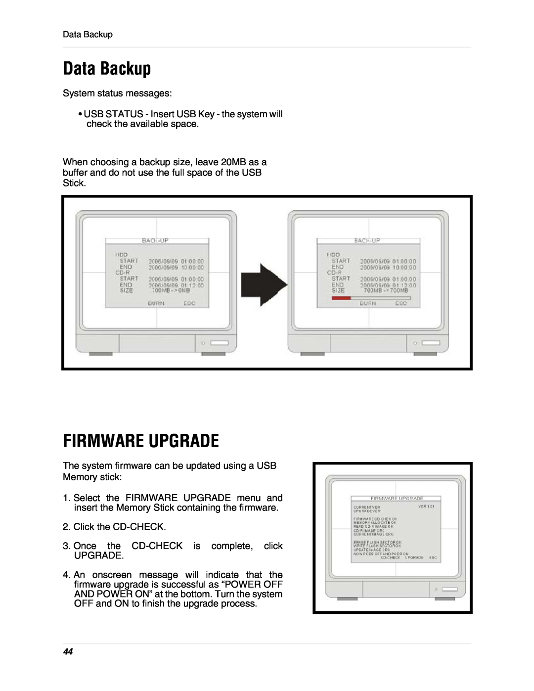 LOREX Technology L15D400 instruction manual Data Backup, Firmware Upgrade 