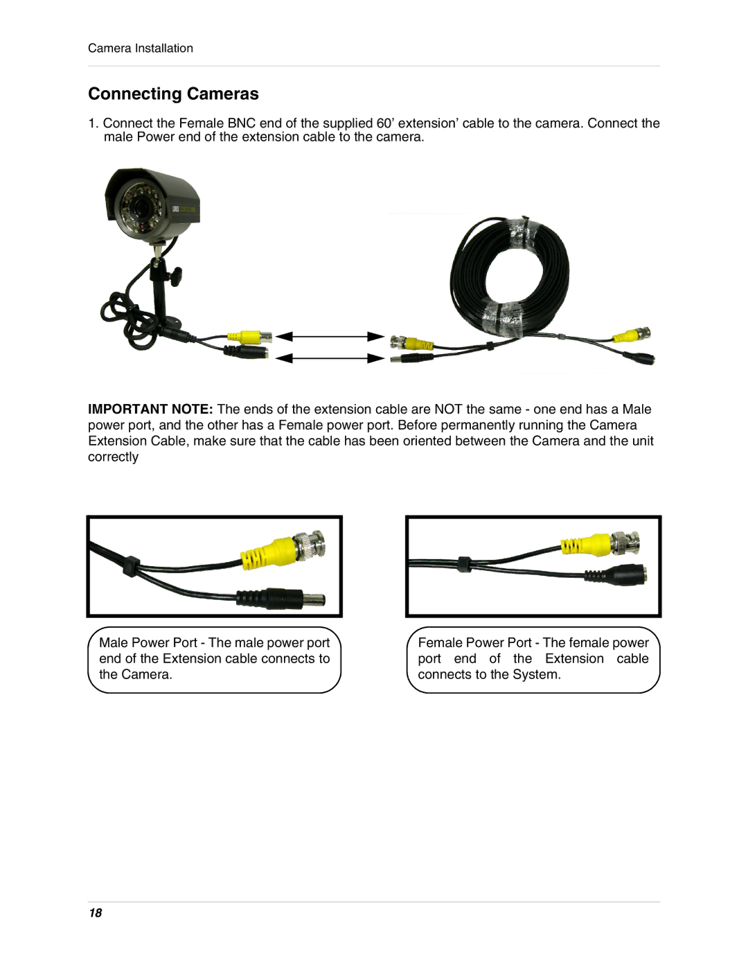 LOREX Technology L15LD400 instruction manual Connecting Cameras 