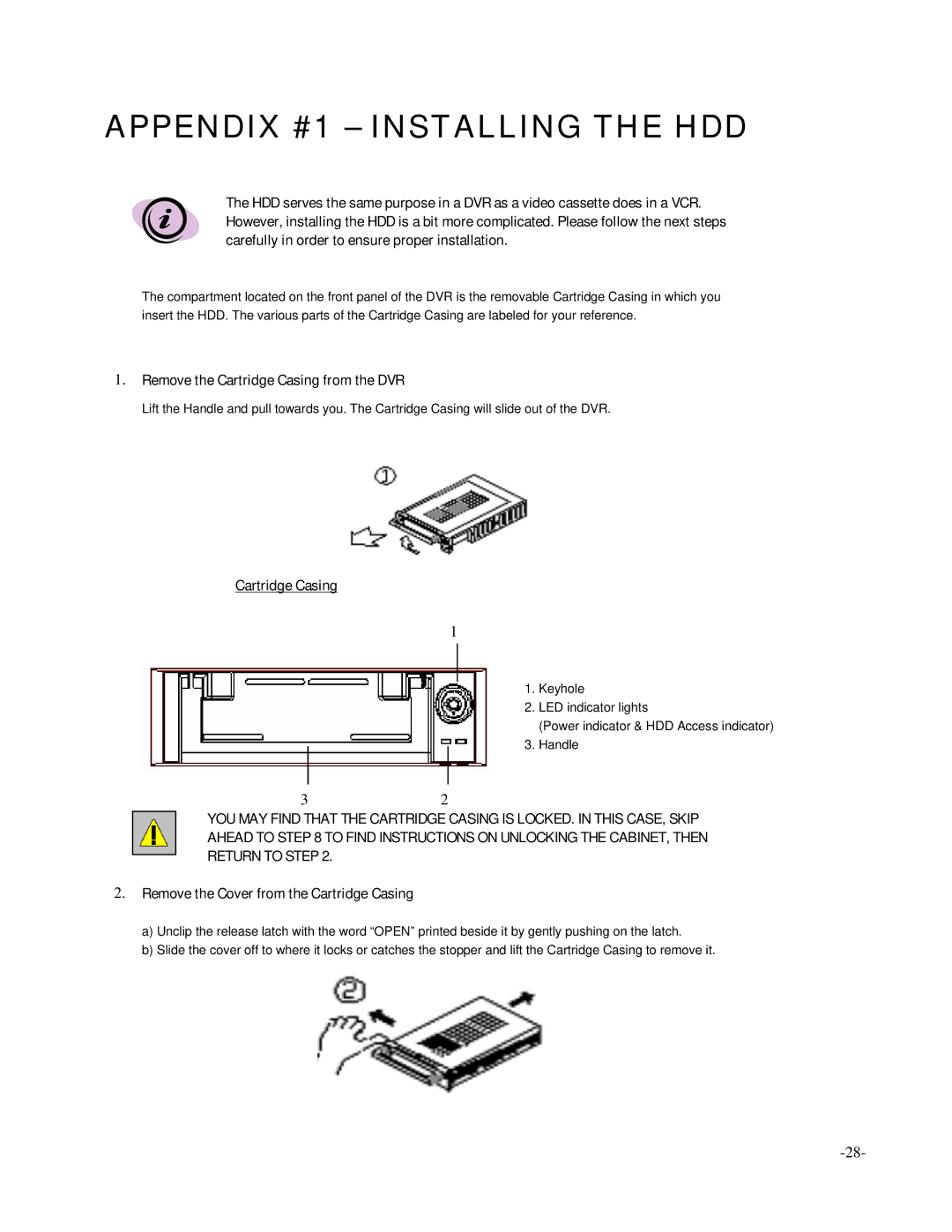 LOREX Technology L174V, L164 instruction manual Appendix #1 Installing the HDD 