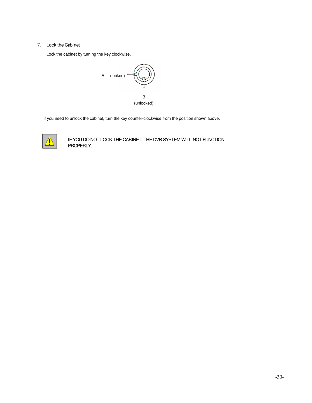 LOREX Technology L174V, L164 instruction manual Lock the Cabinet 