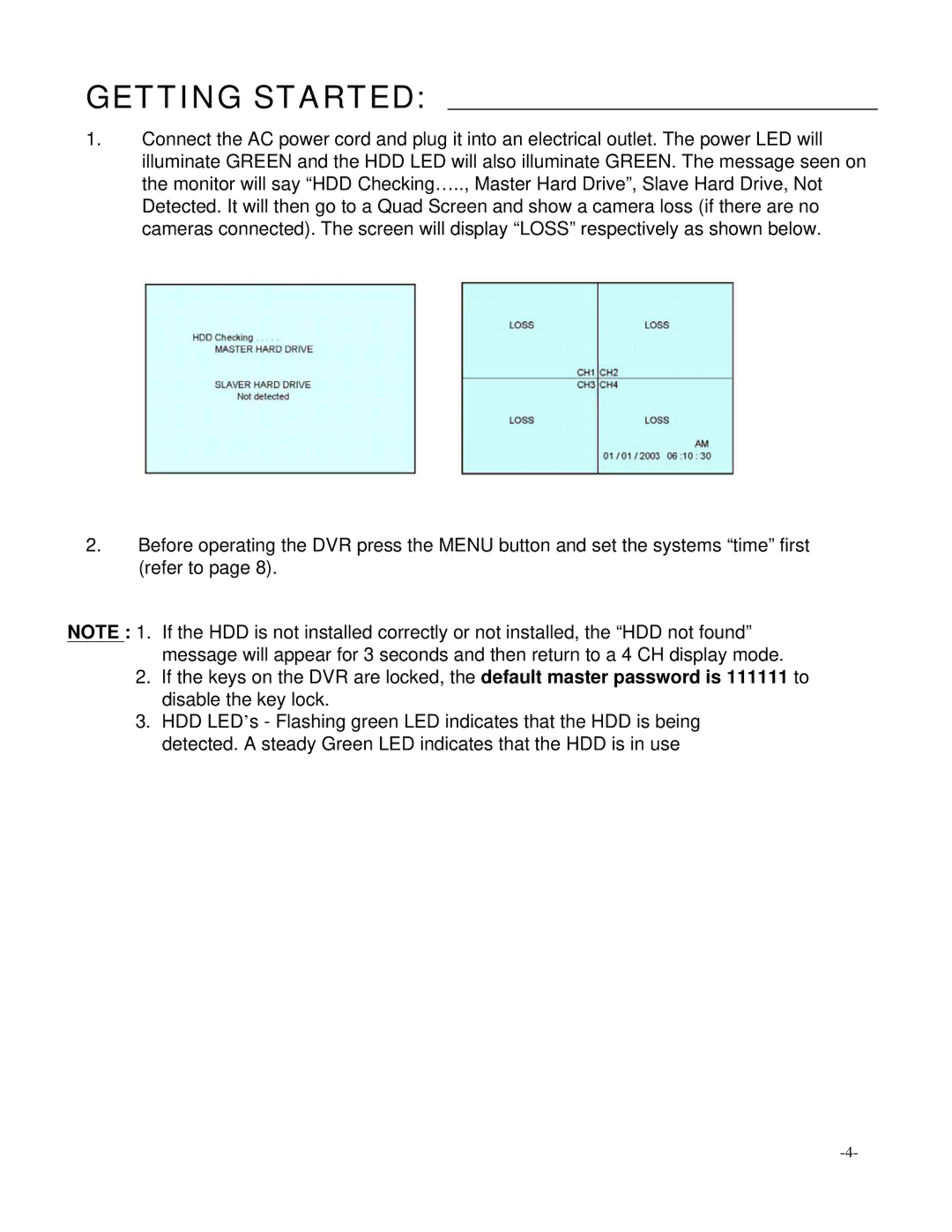 LOREX Technology L174V, L164 instruction manual Getting Started 