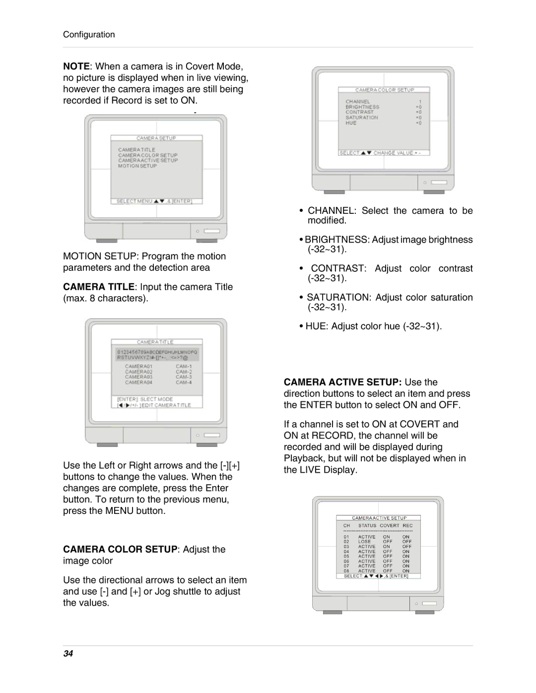 LOREX Technology L19lD1616501 instruction manual Configuration 