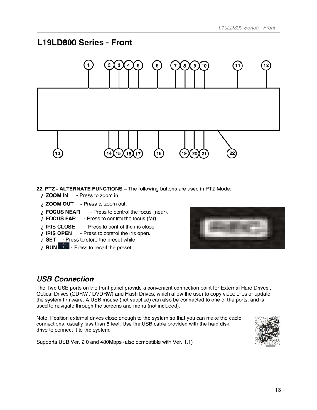 LOREX Technology L19LD800-Series instruction manual USB Connection 