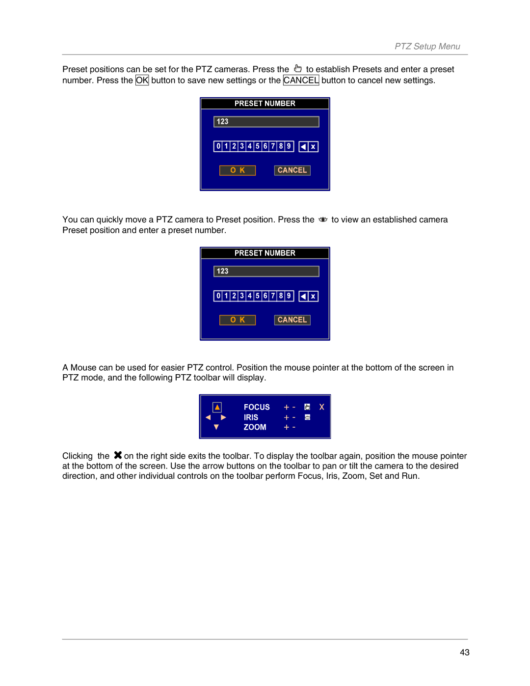 LOREX Technology L19LD800-Series instruction manual PTZ Setup Menu 