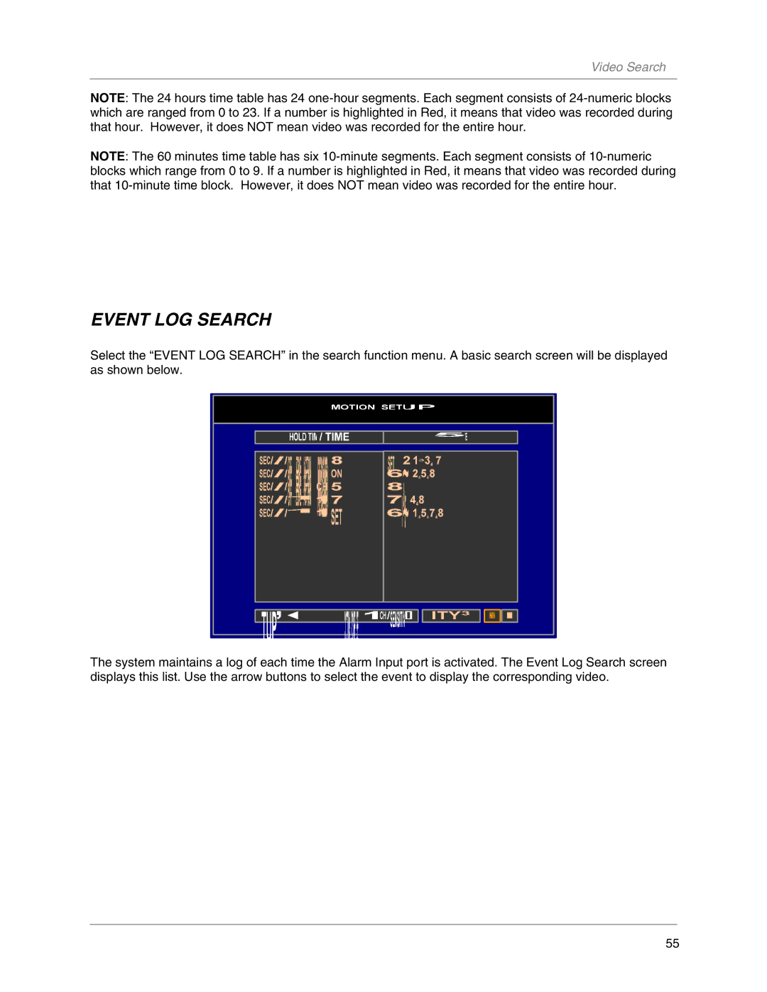 LOREX Technology L19LD800-Series instruction manual Event LOG Search 