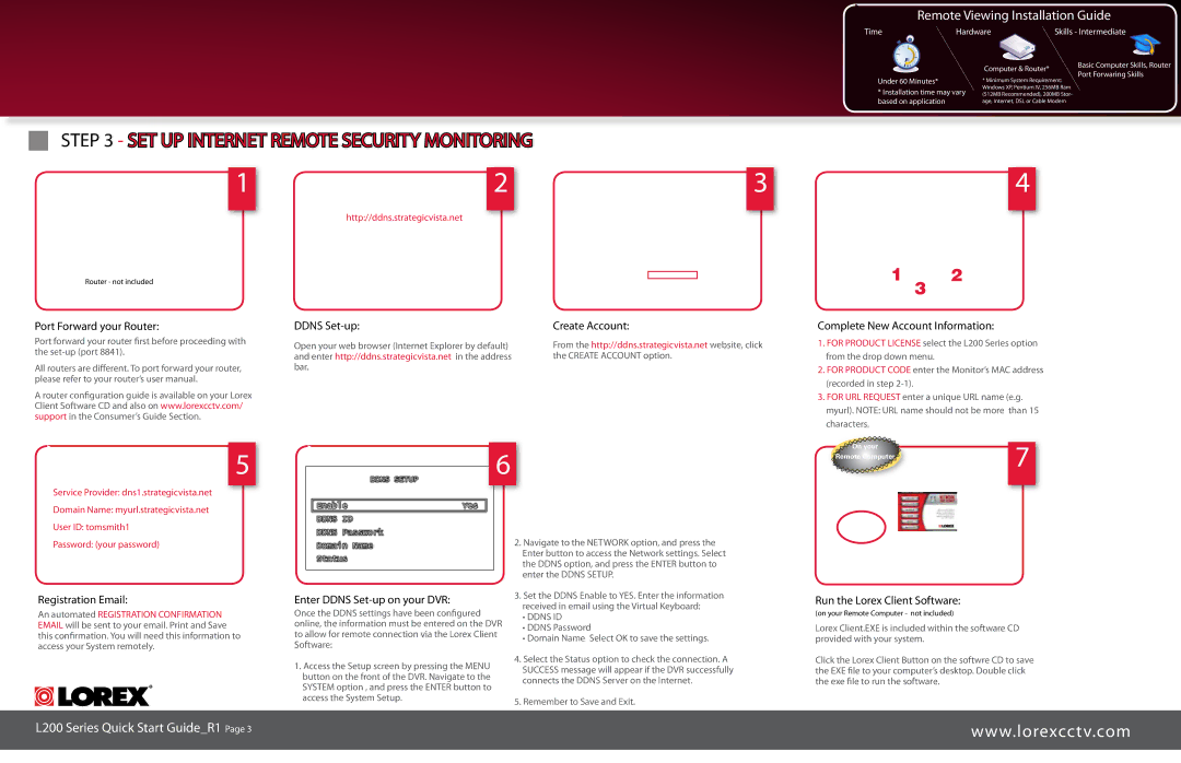 LOREX Technology L200 SERIES quick start Remote Viewing Installation Guide 