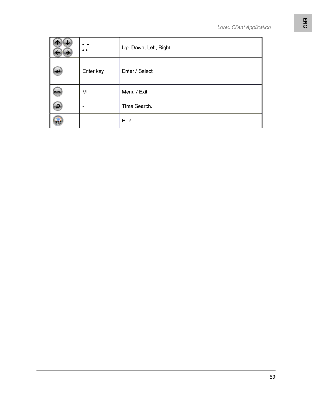 LOREX Technology L204, L208 instruction manual Enter key Enter / Select Menu / Exit Time Search 