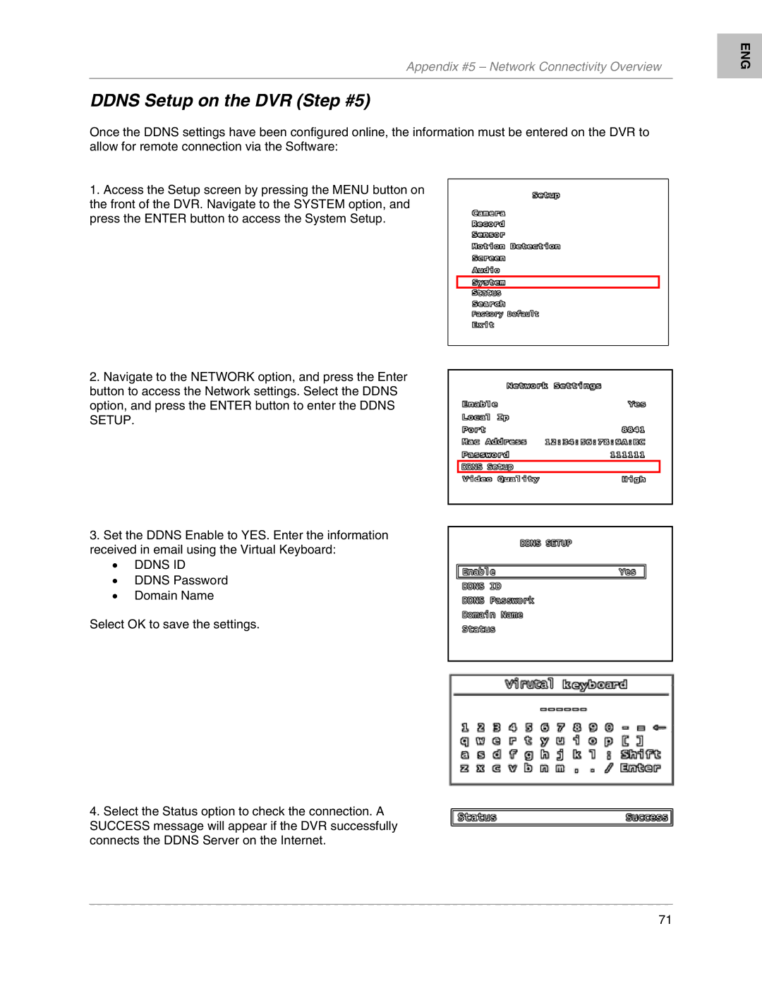 LOREX Technology L204, L208 instruction manual Ddns Setup on the DVR Step #5, Ddns ID 