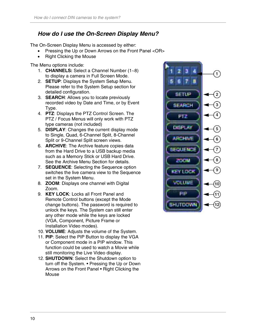 LOREX Technology L20WD800 manual How do I use the On-Screen Display Menu? 