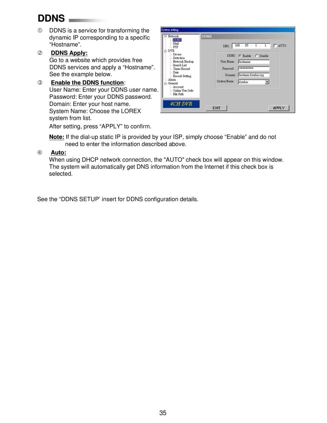 LOREX Technology L224 Series instruction manual Ddns 