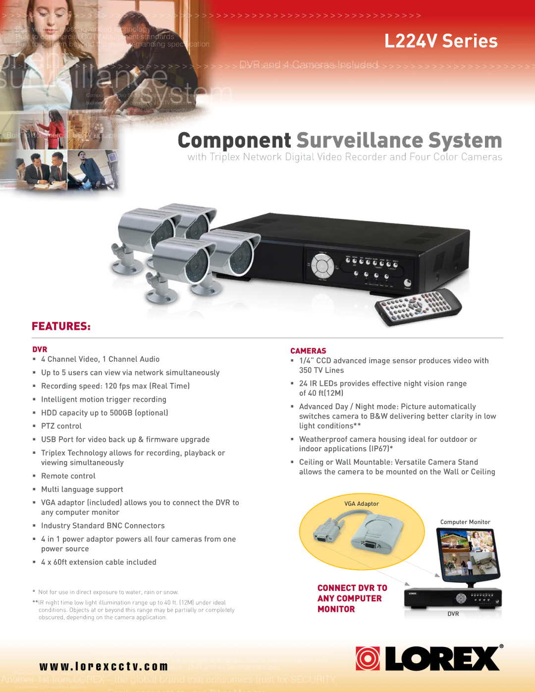 LOREX Technology L224V Series manual Dvr, Cameras 