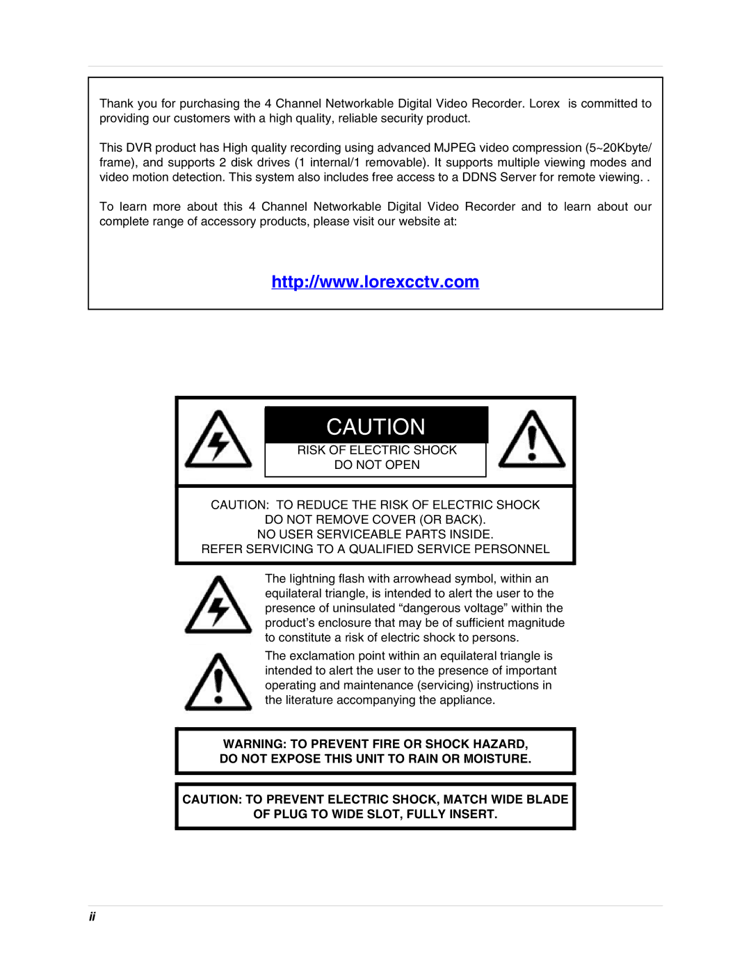 LOREX Technology L284161 instruction manual 