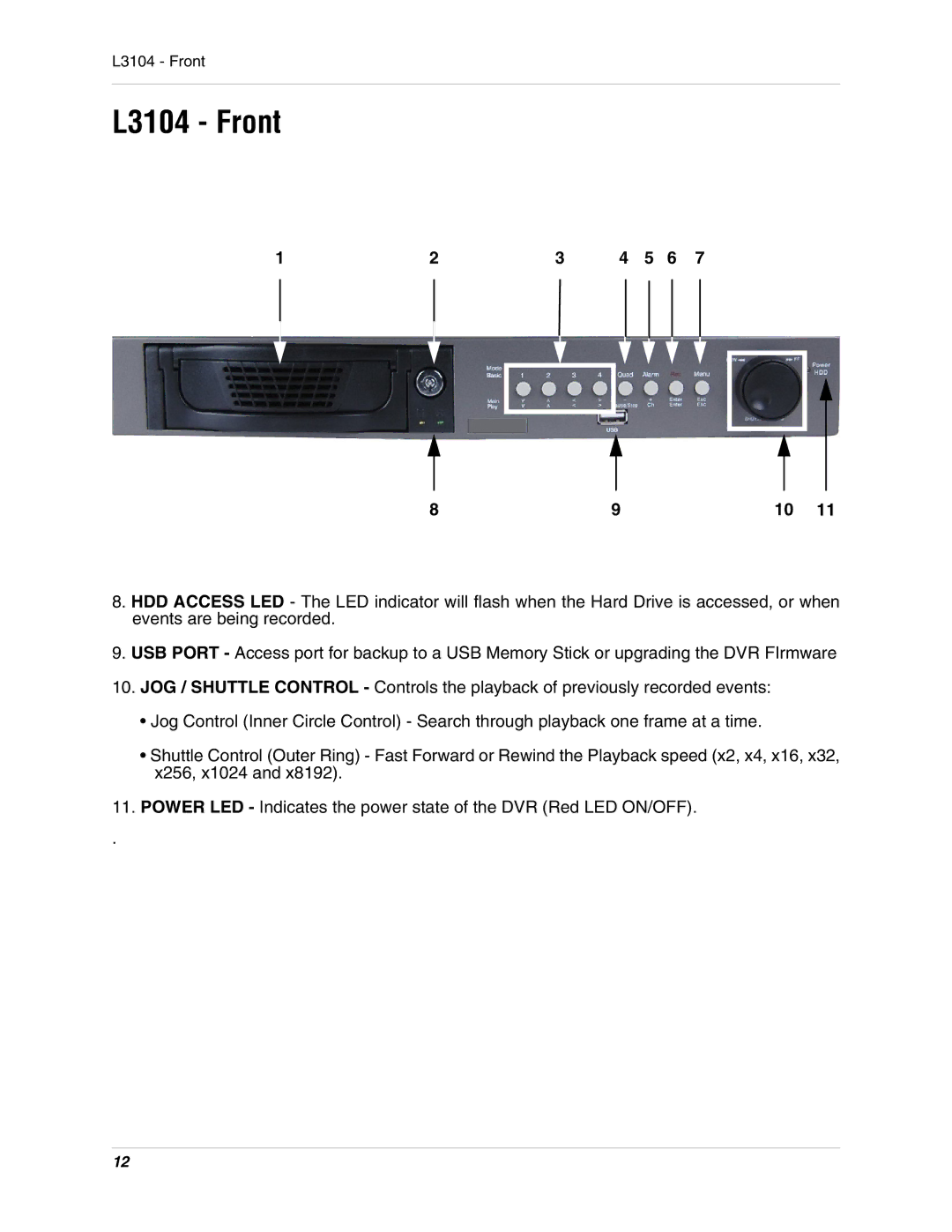 LOREX Technology instruction manual L3104 Front 