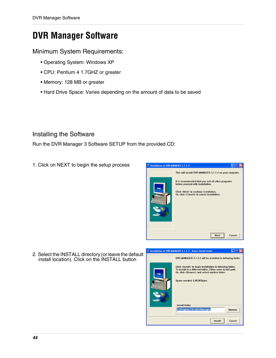 LOREX Technology L3104 instruction manual Minimum System Requirements, Installing the Software 