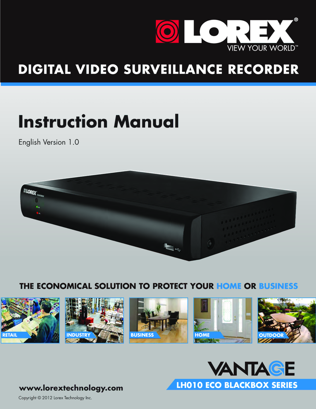 LOREX Technology LH010 ECO BLACKBOX SERIES instruction manual Digital Video Surveillance Recorder 