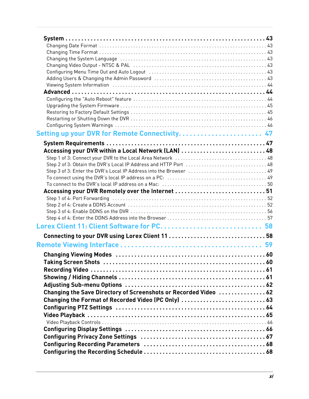 LOREX Technology LH010 ECO BLACKBOX SERIES instruction manual Lorex Client 11 Client Software for PC 