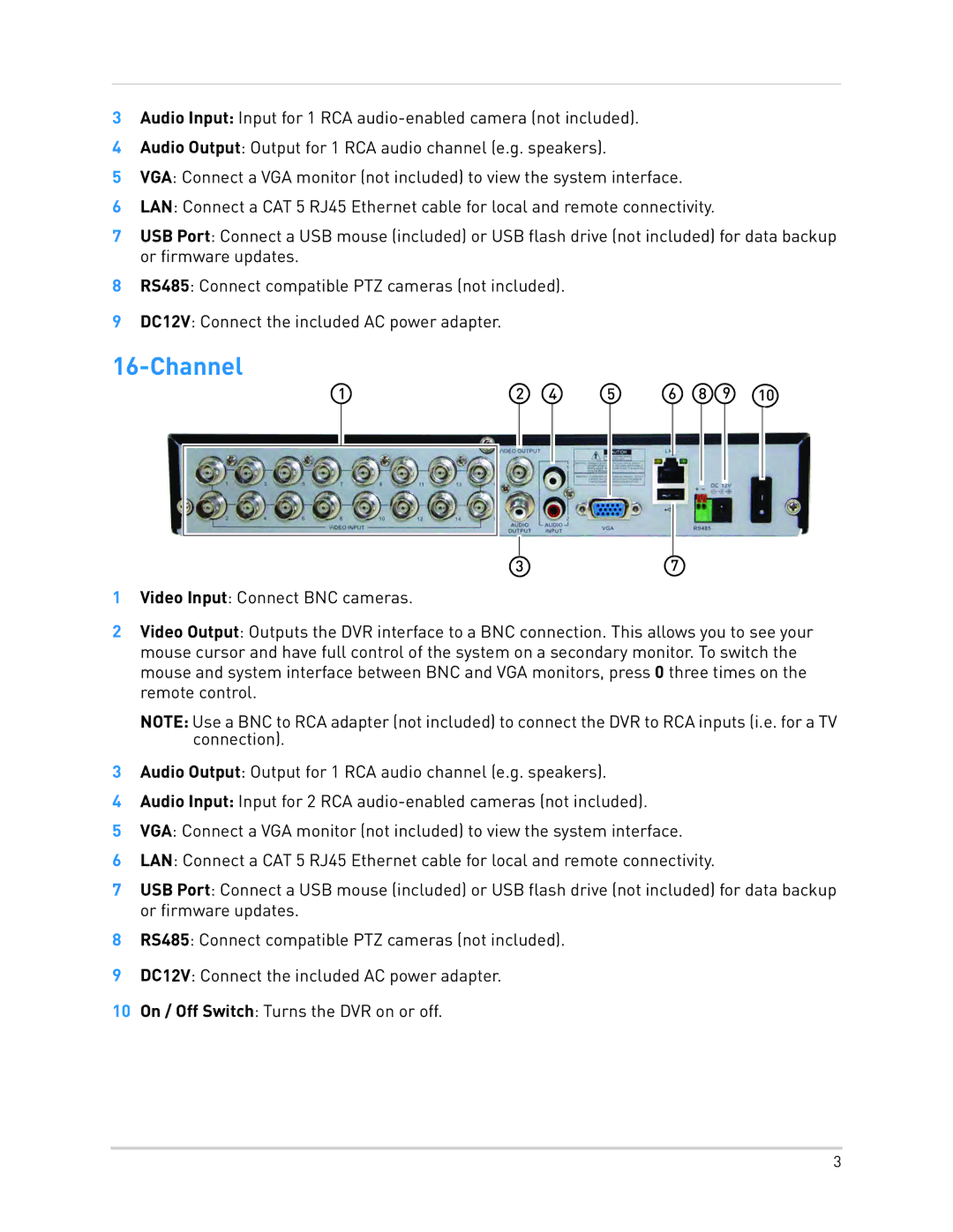 LOREX Technology LH010 ECO BLACKBOX SERIES instruction manual Channel 