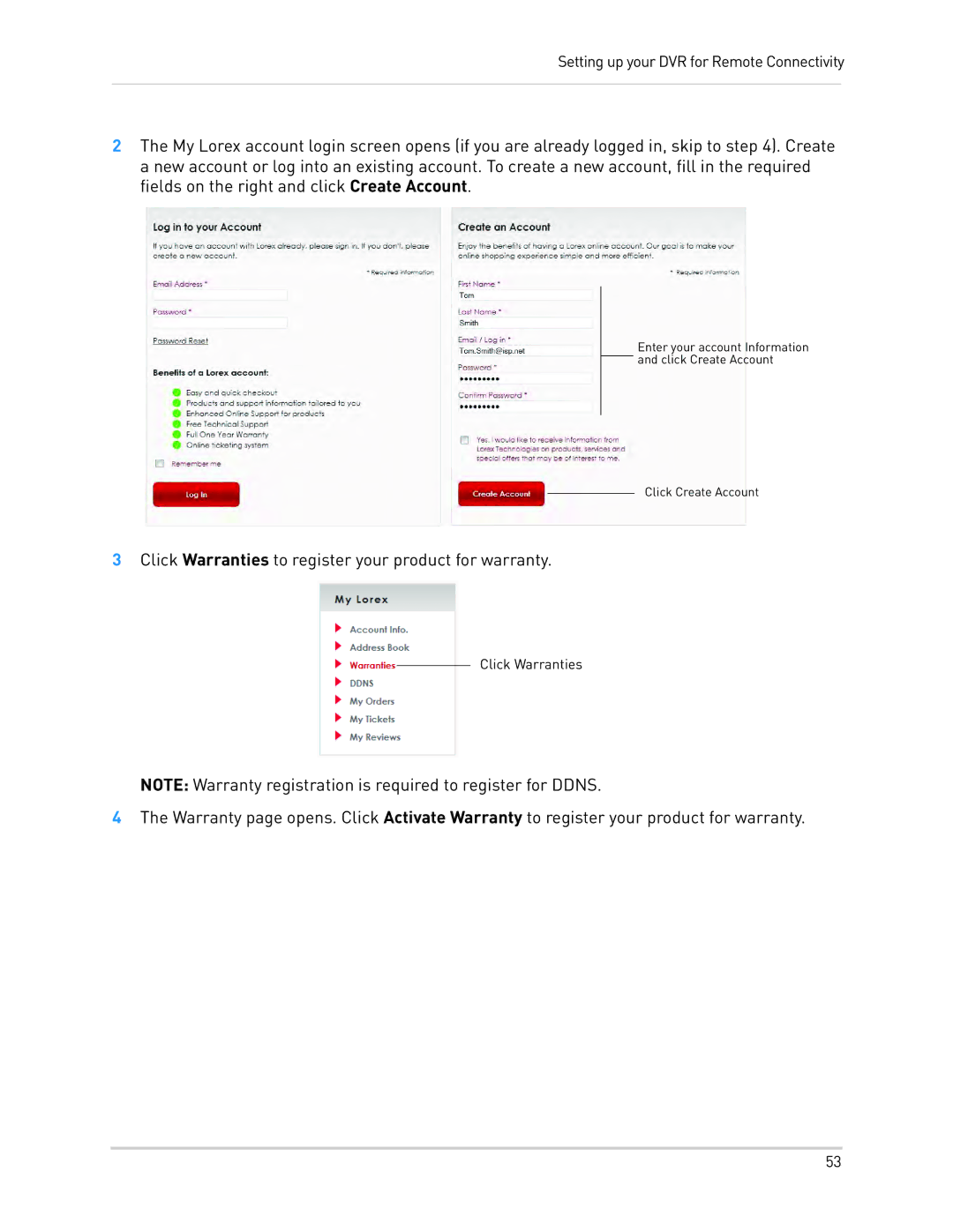 LOREX Technology LH010 ECO BLACKBOX SERIES instruction manual Click Warranties to register your product for warranty 