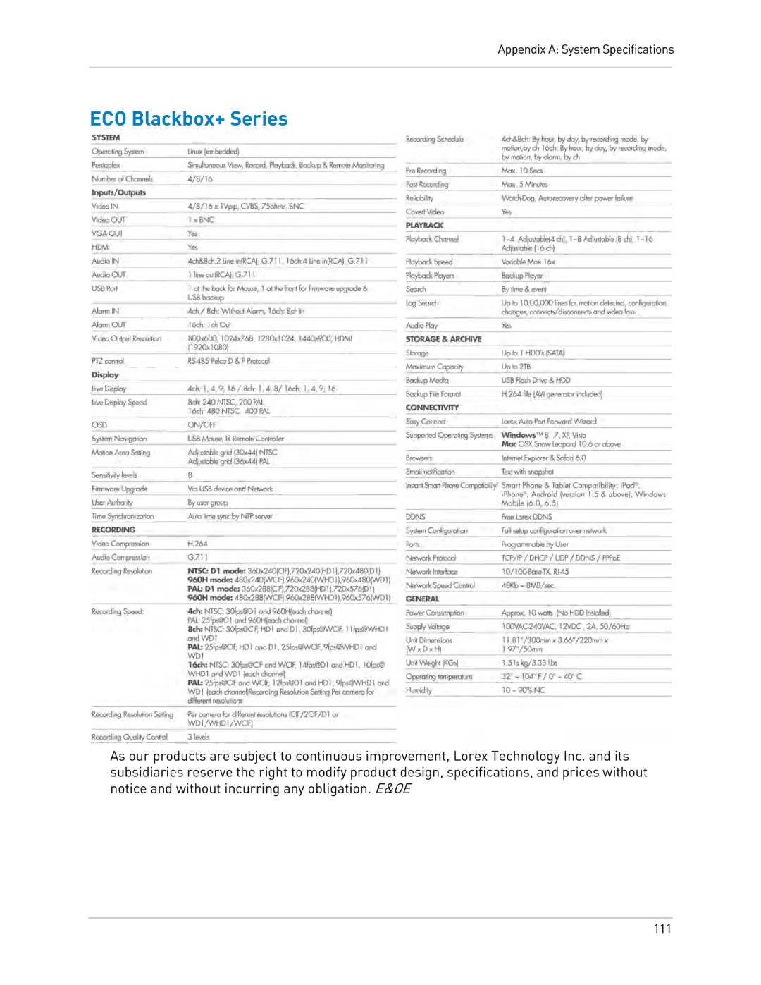 LOREX Technology LH0181011C8F instruction manual 111 