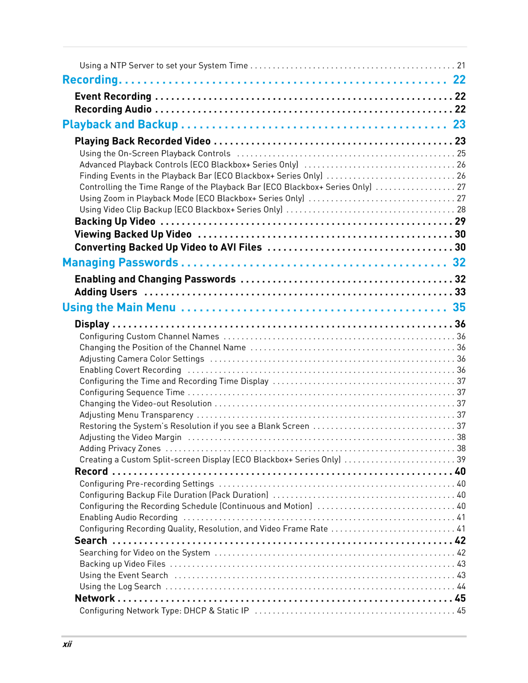 LOREX Technology LH0181011C8F instruction manual Playback and Backup, Enabling and Changing Passwords Adding Users 