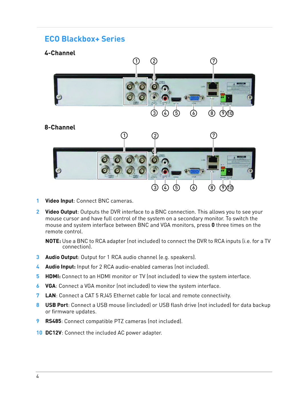 LOREX Technology LH0181011C8F instruction manual ECO Blackbox+ Series 