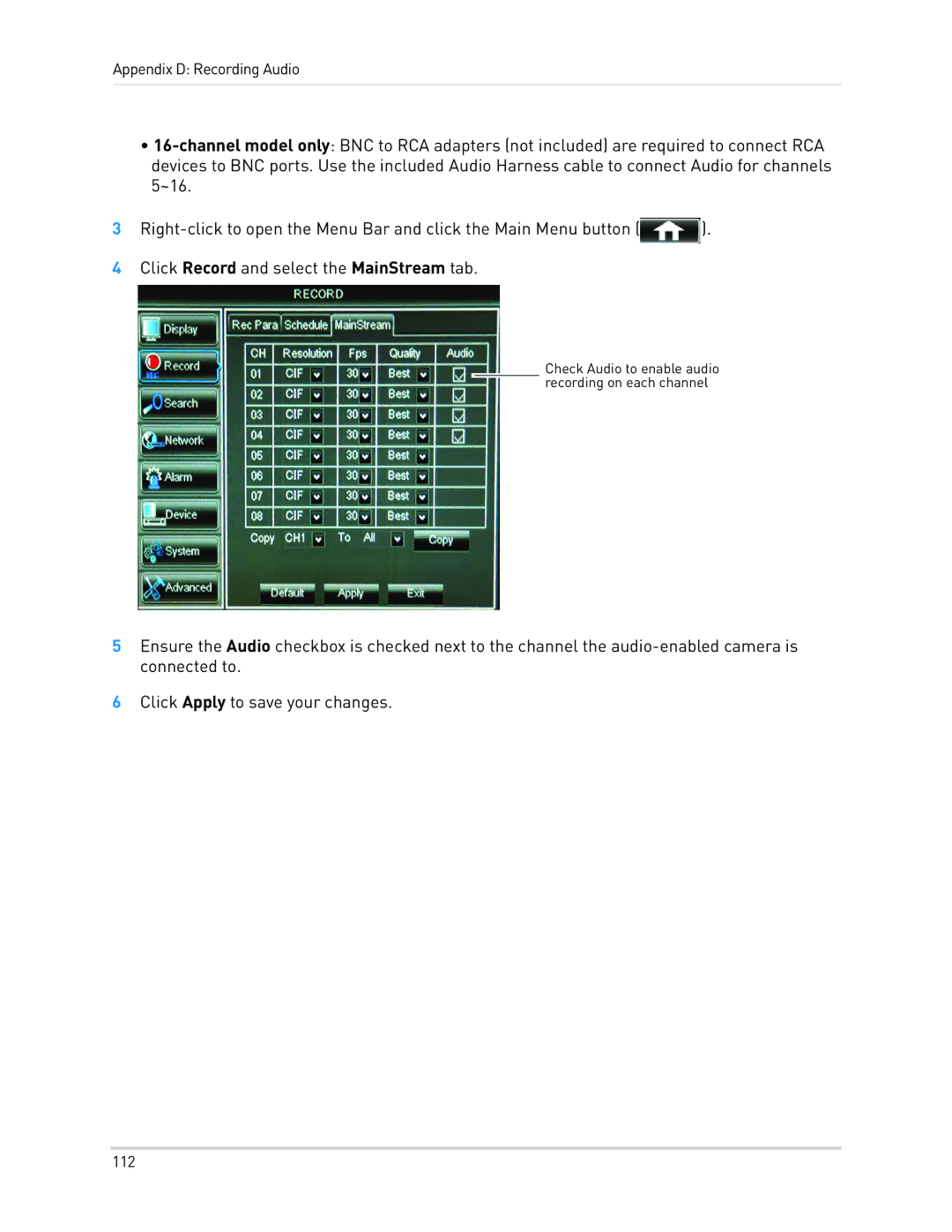 LOREX Technology LH1361001C8B, LH130 instruction manual 112 