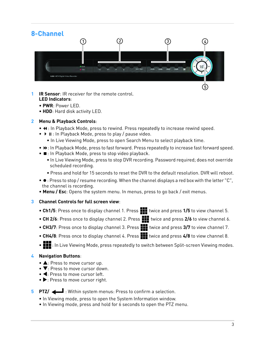 LOREX Technology LH130, LH1361001C8B instruction manual Channel Controls for full screen view 