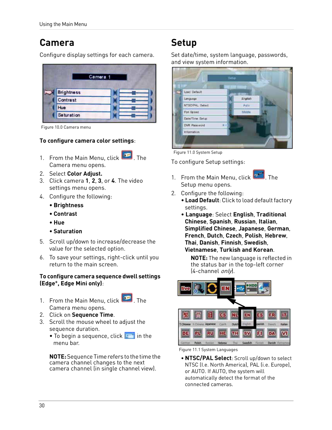 LOREX Technology LH300 Series instruction manual Camera, Setup 