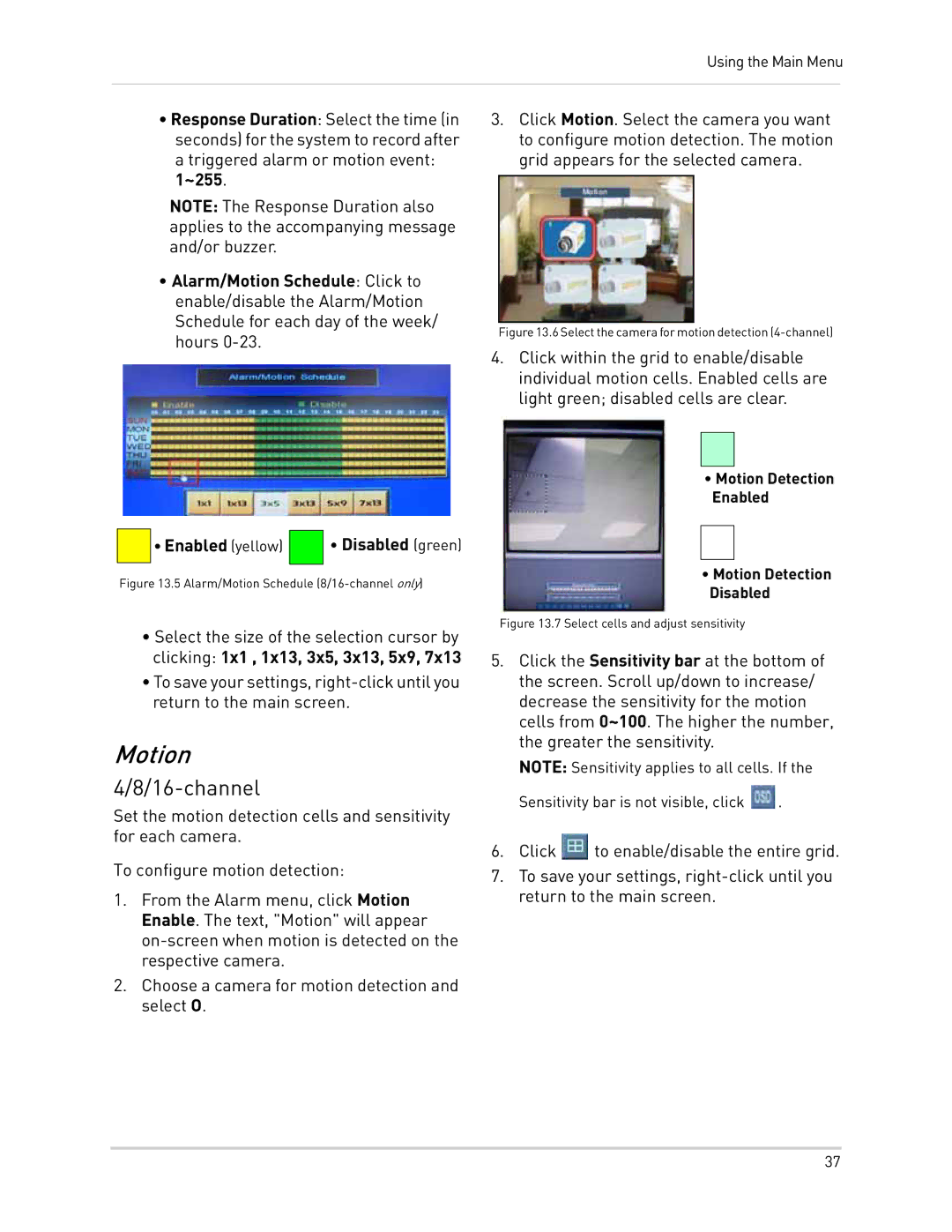 LOREX Technology LH300 Series instruction manual Motion, ~255 