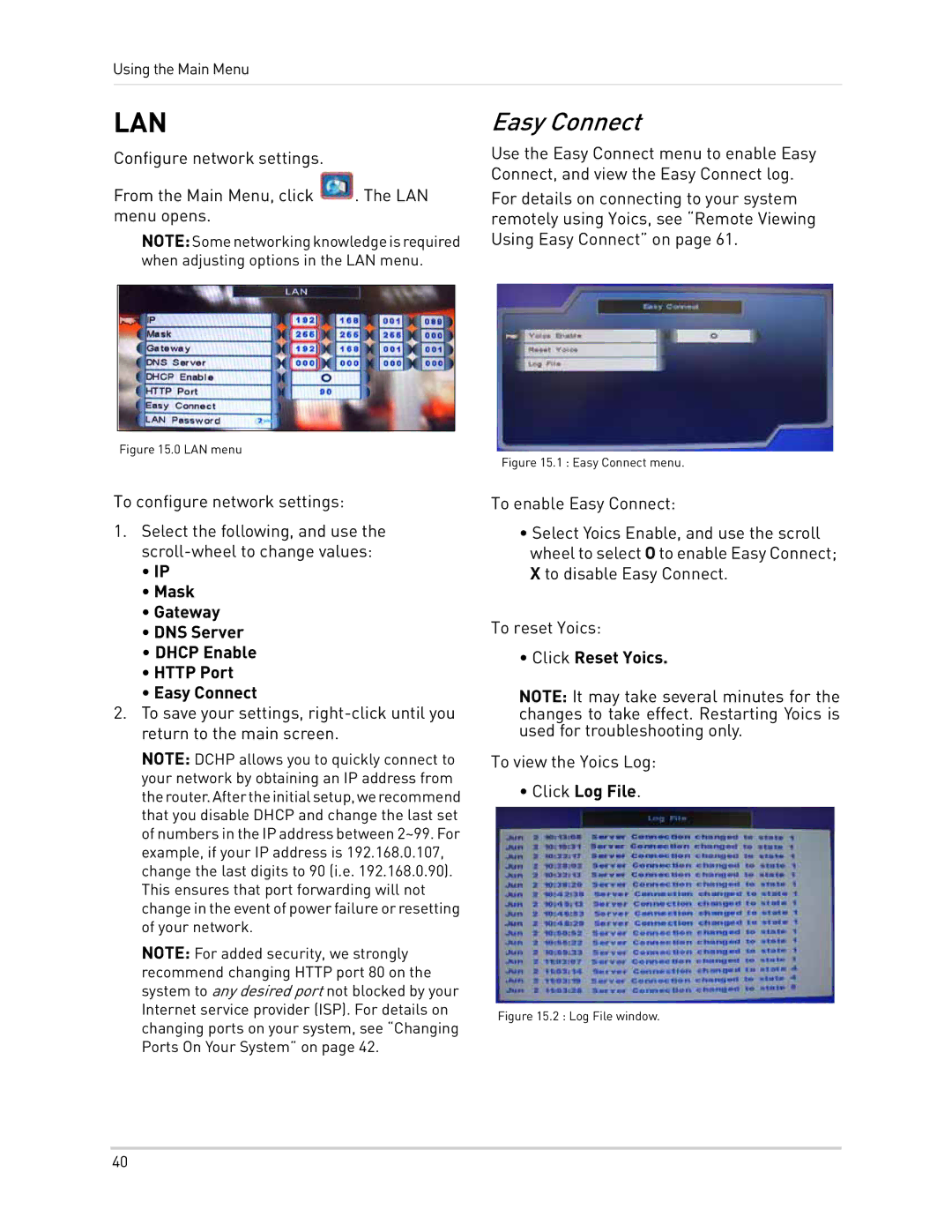 LOREX Technology LH300 Series Mask Gateway DNS Server Dhcp Enable Http Port Easy Connect, Click Reset Yoics 