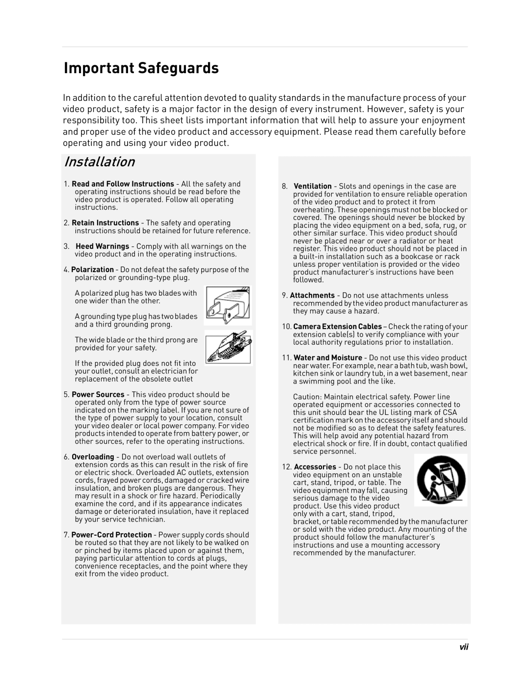 LOREX Technology LH300 Series instruction manual Important Safeguards, Installation 