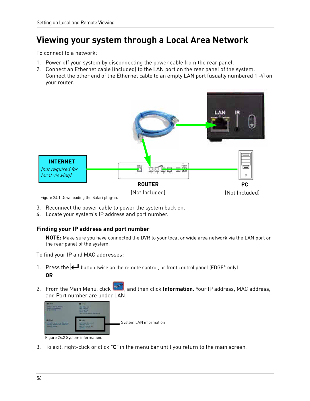 LOREX Technology LH300 Series instruction manual Viewing your system through a Local Area Network, Router 