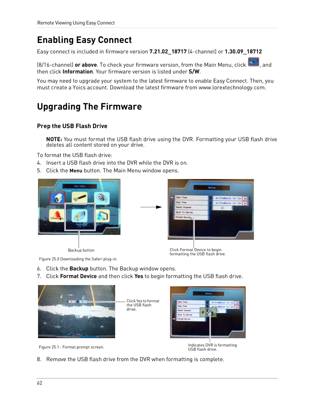 LOREX Technology LH300 Series instruction manual Enabling Easy Connect, Upgrading The Firmware 