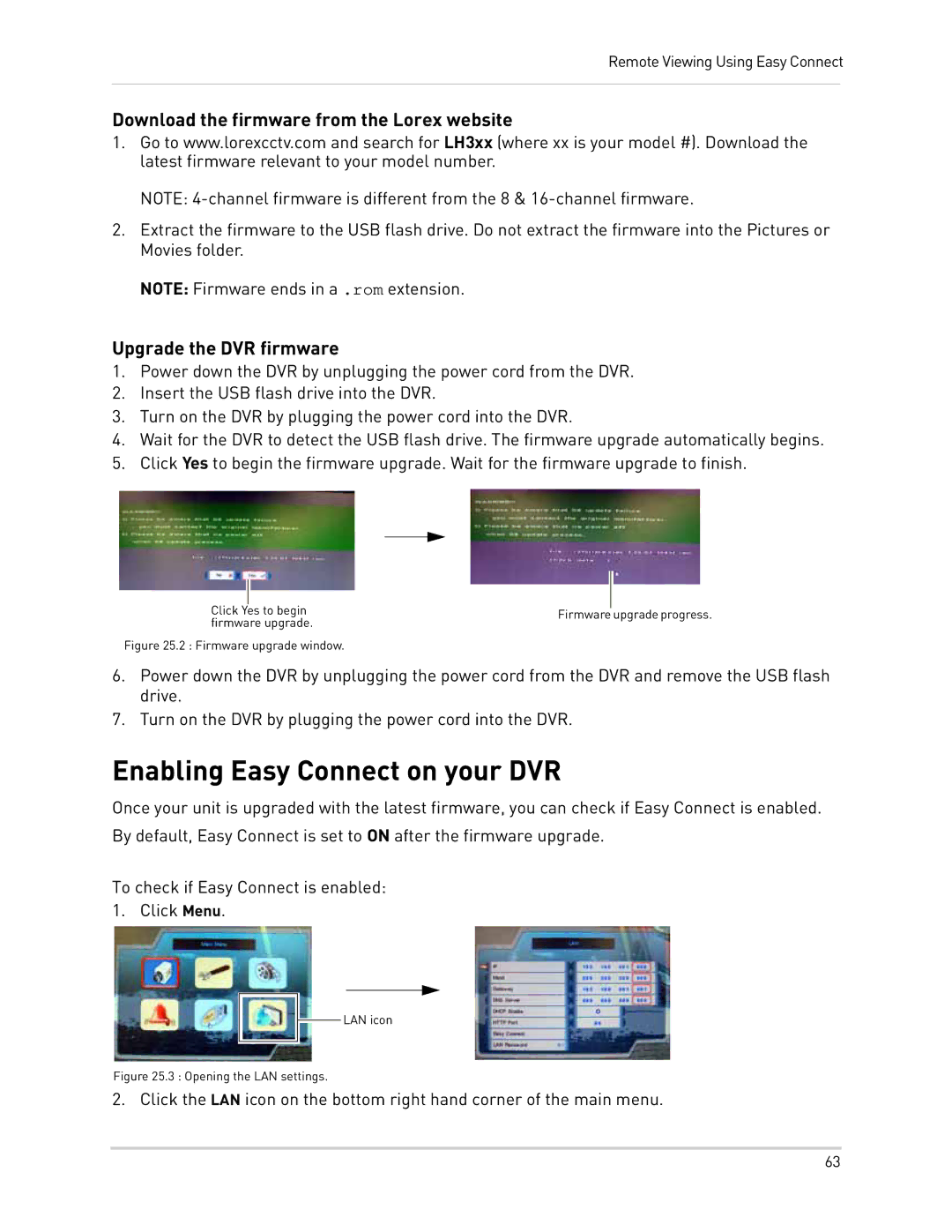 LOREX Technology LH300 Series Enabling Easy Connect on your DVR, Download the firmware from the Lorex website 