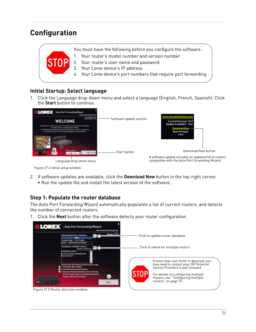 LOREX Technology LH300 Series instruction manual Configuration, Initial Startup Select language 