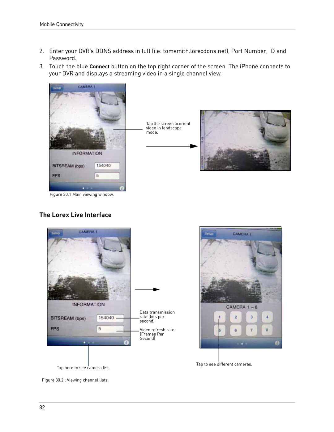 LOREX Technology LH300 Series instruction manual Lorex Live Interface 