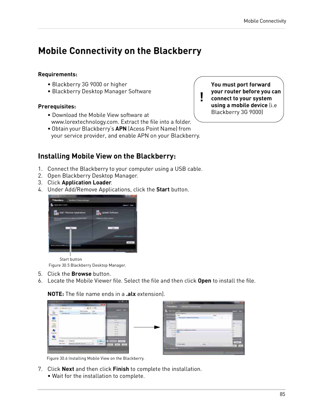 LOREX Technology LH300 Series instruction manual You must port forward your router before you can 