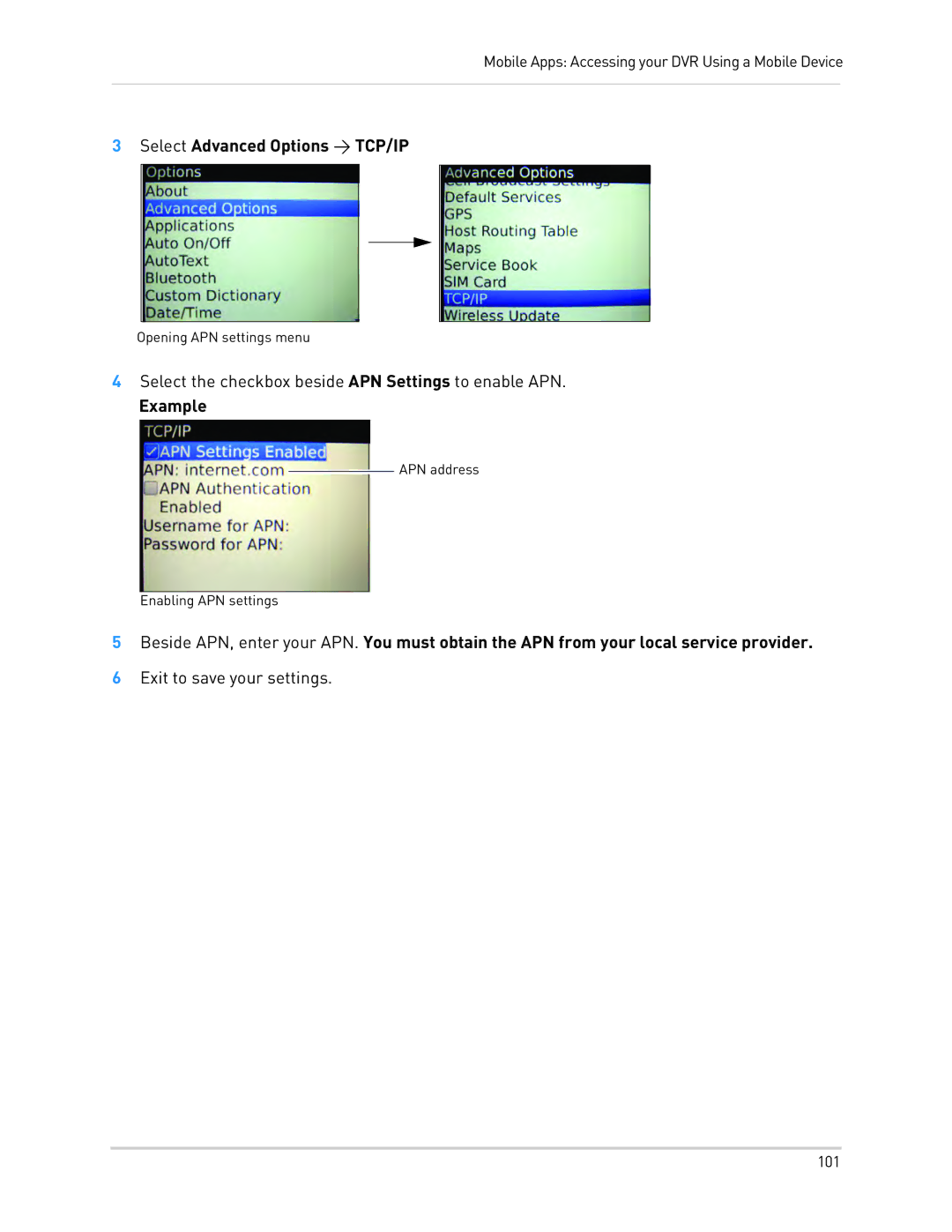 LOREX Technology LH330 EDGE2, LH340 EDGE3, LH3481001C8B instruction manual Select Advanced Options TCP/IP, Example 