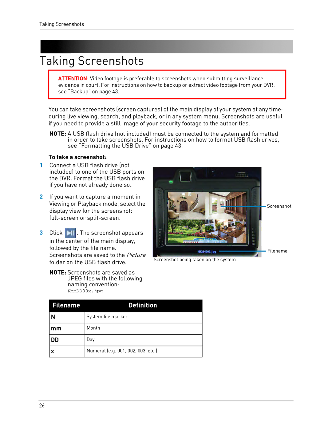 LOREX Technology LH330 EDGE2, LH340 EDGE3, LH3481001C8B instruction manual Taking Screenshots, To take a screenshot 