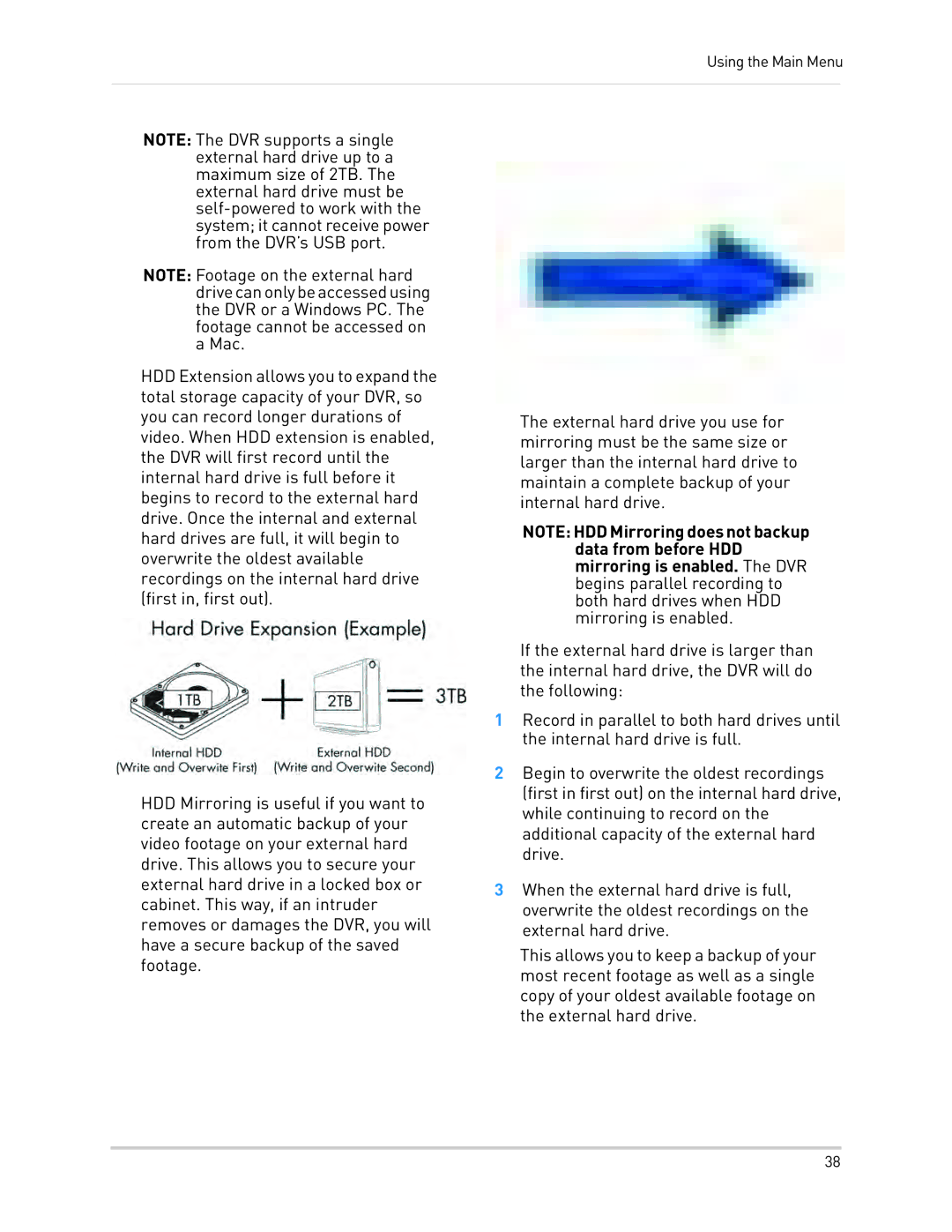 LOREX Technology LH330 EDGE2, LH340 EDGE3, LH3481001C8B instruction manual Using the Main Menu 