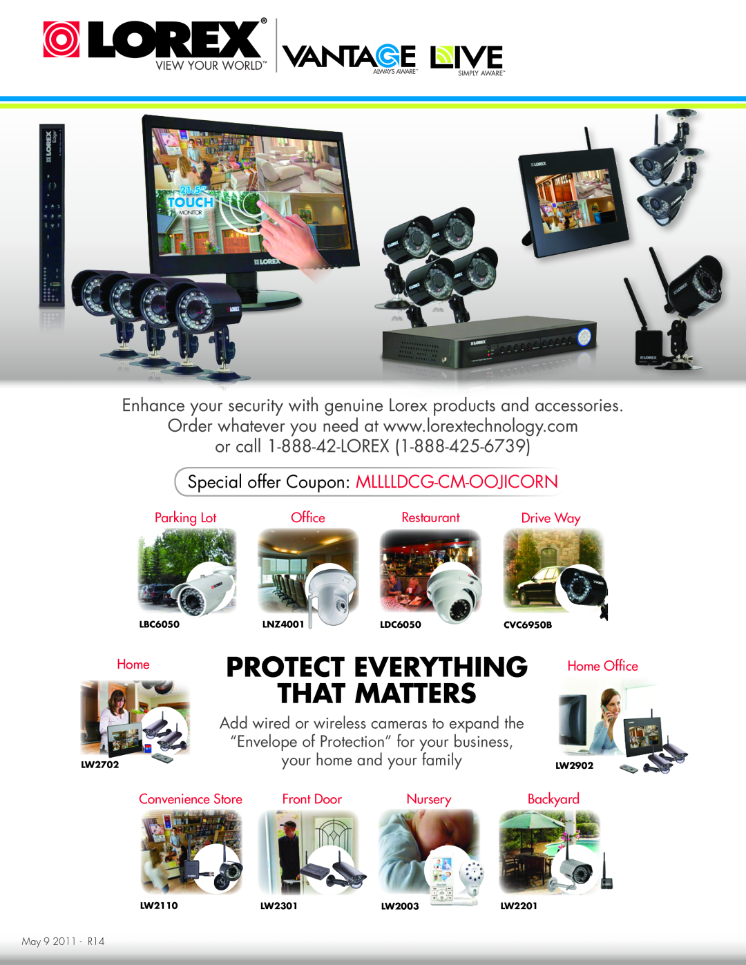 LOREX Technology LW2110 Special offer Coupon MLLLLDCG-CM-OOJICORN, PROTECT EVERYTHING Home Office THAT MATTERS, Restaurant 