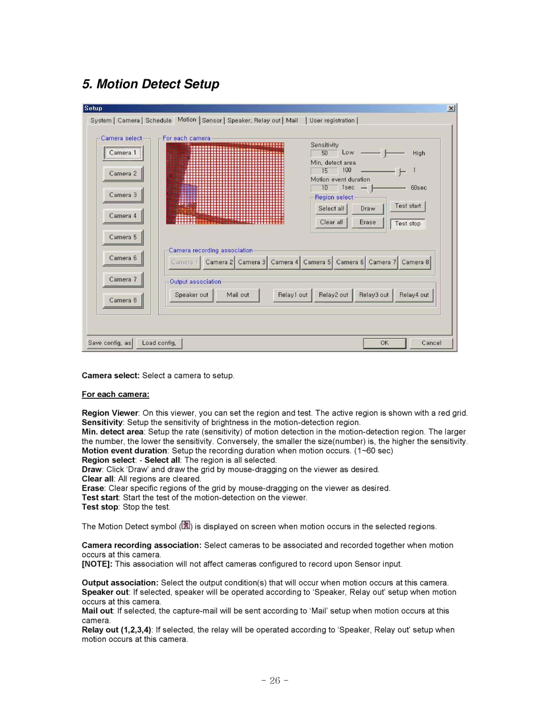 LOREX Technology QLR-0440 Series instruction manual Motion Detect Setup 