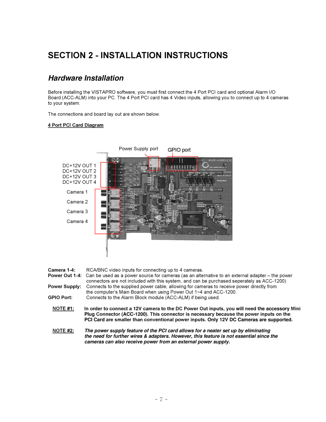 LOREX Technology QLR-0440 Series instruction manual Hardware Installation, Port PCI Card Diagram 